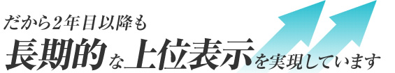 長期的な上位表示を実現しています